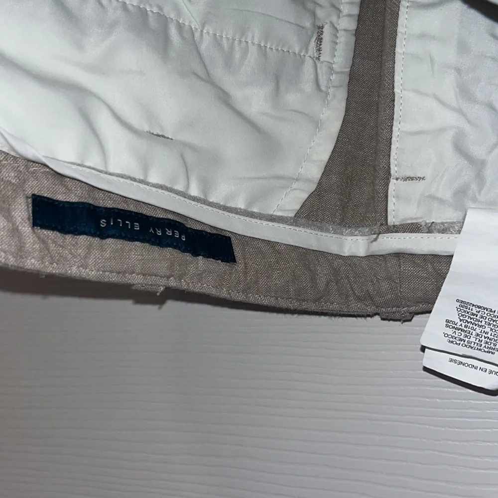 Perry Ellis Men’s Pants 32x30 Linen Crème Tan Tapered Slim Fit Old Money - Picture 4 of 6